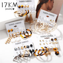 Load image into Gallery viewer, 17KM Women Earrings Set Acrylic Pearl Earrings For Women Bohemian Leopard Tassel Stud Earrings 2020 New Brincos Fashion Jewelry